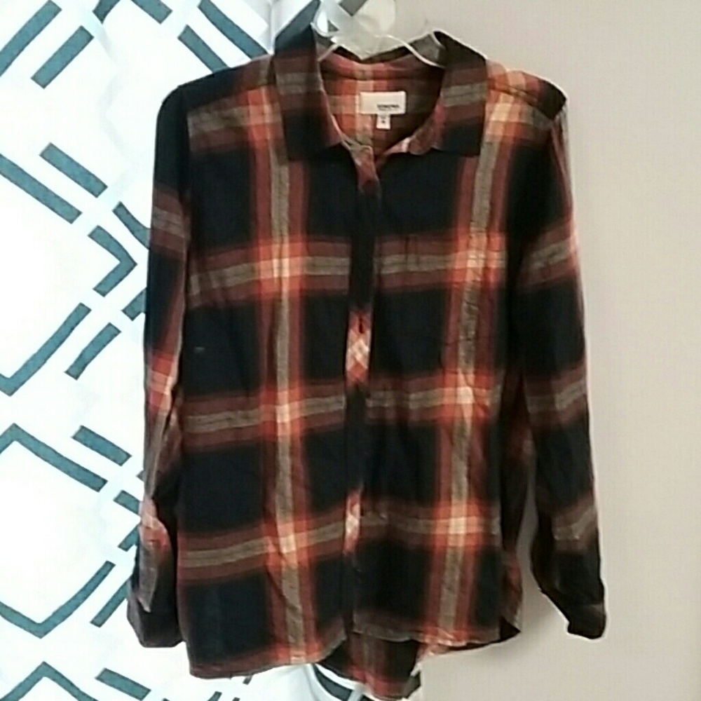 Sonoma Flannel Button Down Shirt Sz Medium
